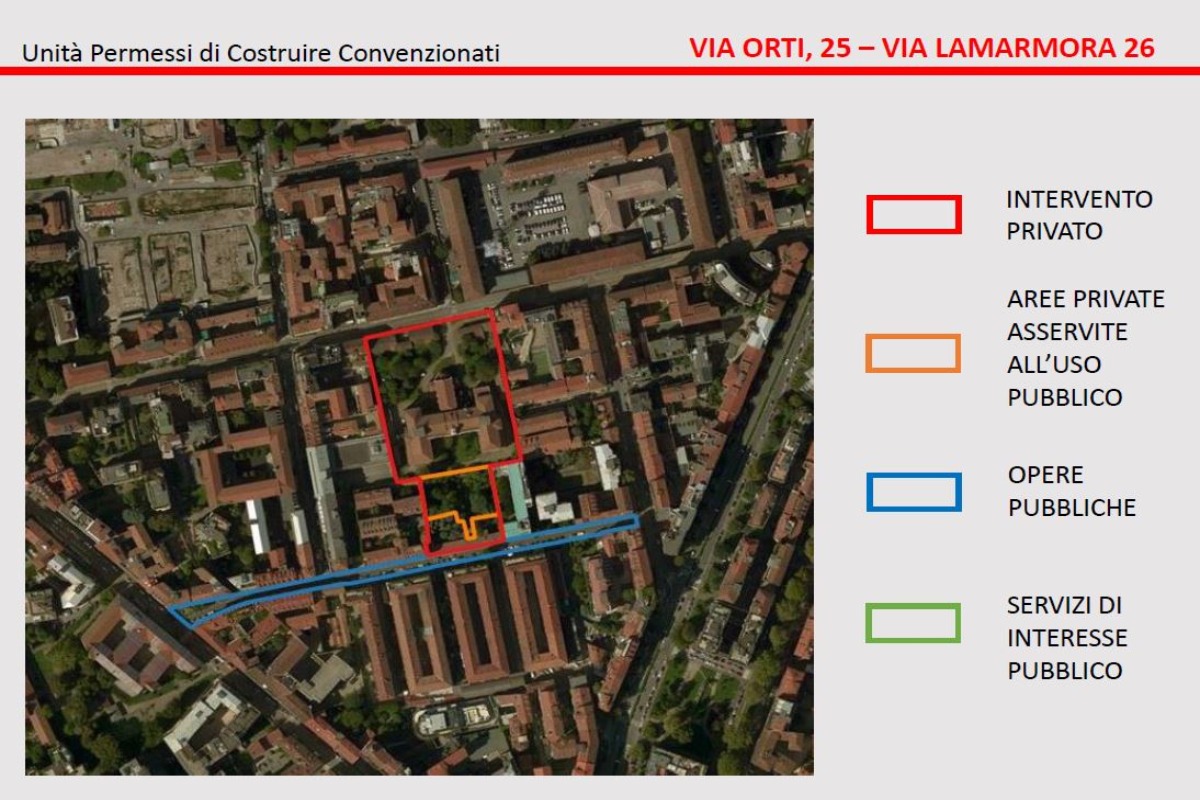 via Orti 25 - via Lamarmora 26 - Localizzazione dell’intervento su ortofoto